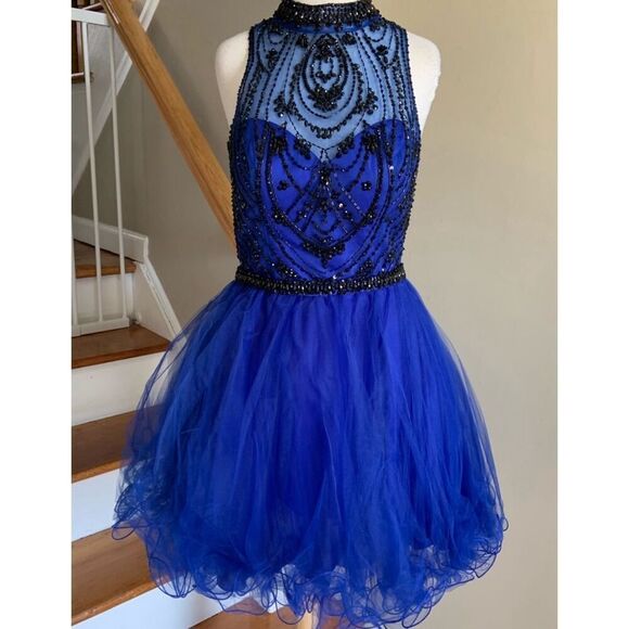 Morilee size 10 NEW beaded short cocktail dress with tulle skirt style 33036 pro - Picture 3 of 9